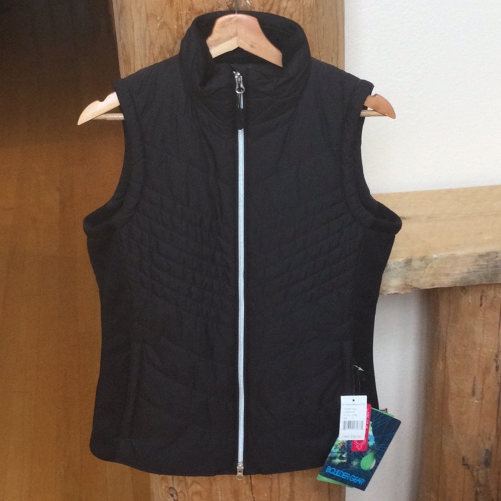 NWT Women’s Small Boulder Gear Black Silver Hiking Winter Snow Exploring Vest